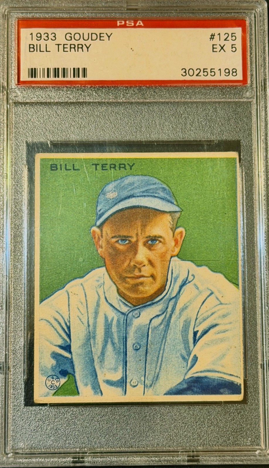 1933 Goudey #125 Bill Terry HOF New York Giants - PSA 5 EX