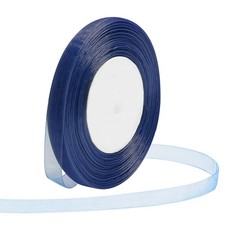 Navy Blue Ribbon for Gift Wrapping 3/8 Inch Sheer Organza 50 Yards Bouquet