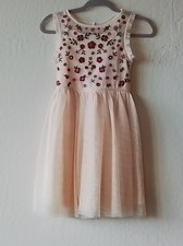 Girls Target floral poleyster beige dress