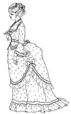 Bailey Sewing pattern for 24" Lady Doll 1870 Summer Visiting Dress 85 Lincoln