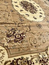 UNIQUE LOOM CREAM AUBUSSON GREEN PATTERNED RUG (275CM x 365CM)