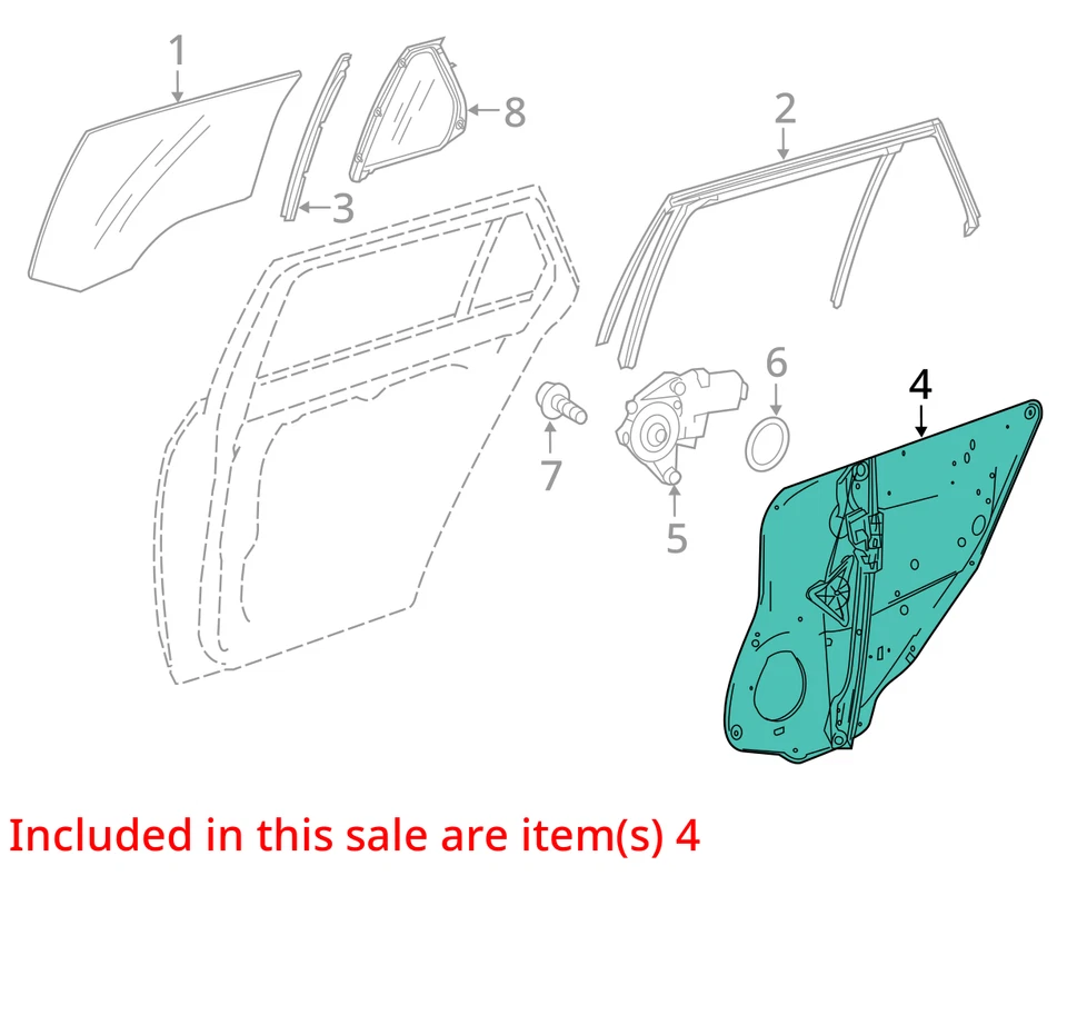08-14 Mercedes Benz C300 C350 C63 LH Left REAR Window Regulator OEM - Image 3 of 4
