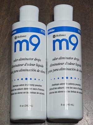  Hollister 7717 m9 Odor Eliminator Drops 8 Oz - 2 Pack (2x Bottles) - NEW