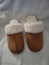 New Fuzzy Tan Slippers for Women Memory Foam