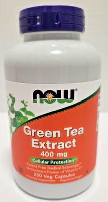 Now Foods Green Tea Extract - Cellular Protection - 400 mg - 250 caps -Exp 02/27