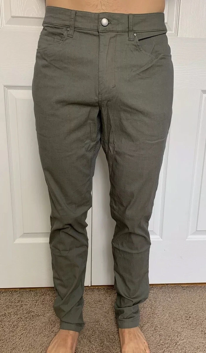 Lululemon Size 30 Mens ABC Pant Slim 34“L *Dye Gray Green WHGS Cotton Blend