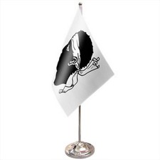 France Corsica Satin & Chrome Premium Table Flag 