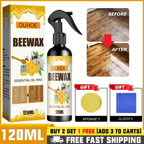 New Bee Wax Furniture Polish Spray Natural Micro-Molecularized Beeswax with Tool