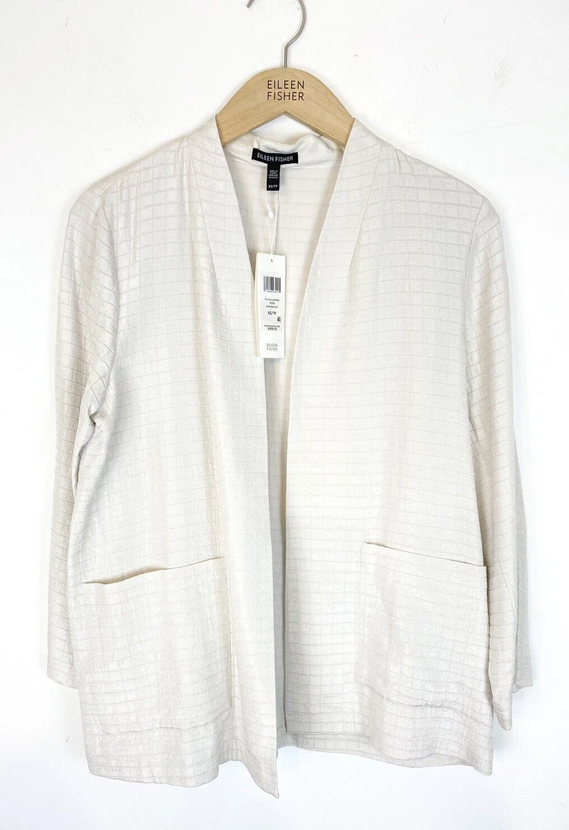 Eileen fisher tencel hotsell stretch grid long jacket