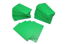 Genuine LEGO Base Plate 8x16 MiniFigure - LOT of 50 - BRIGHT GREEN Thin - NEW