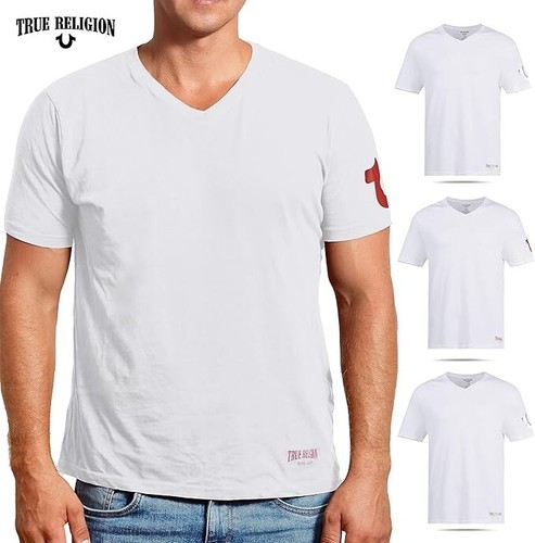 T-shirt canottiere uomo True Religion - girocollo o scollo a V - confezione da 4 - Foto 15 di 21