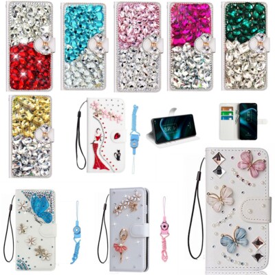 Phone case For TCL 20S 20 5G 20L 20L+ Leather Flip Card Wallet Cover Shell Bling