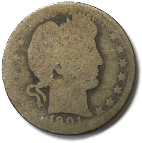 1901 O 25c Barber Silver Quarter Dollar Twenty Five Cents New Orleans