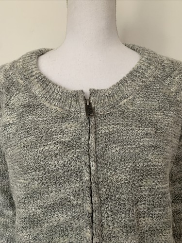 TNA jacket Womens Zip Up Gray Knit Sweater Size Large - Picture 2 of 6