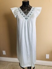 Vintage Vanity Fair Blue Nightie Lingerie Short Nightgown Small Midcentury USA