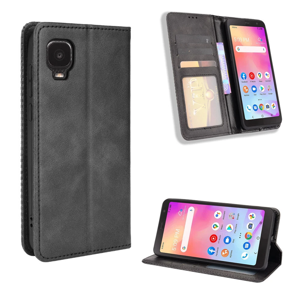 For Alcatel TCL A3 A509DL Case Shockproof Magnetic Leather Wallet Stand Cover - Image 2 of 4