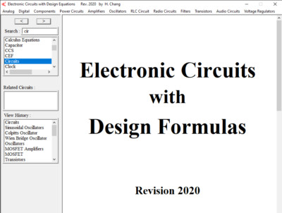 ''Electronic Circuits with Design Formulas '' | Windows App. | eBook | Download 