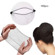100Pcs Nylon Invisible Hair Nets For Food Service, Ballet Bun, and Wig Wear