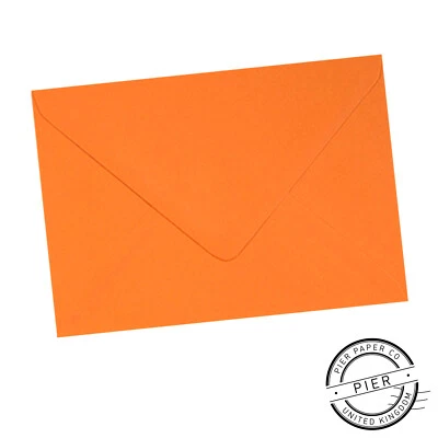 PIER PAPER C6 Spanish Orange Premium Quality 100gsm Envelopes 114 x 162mm - All Quantities