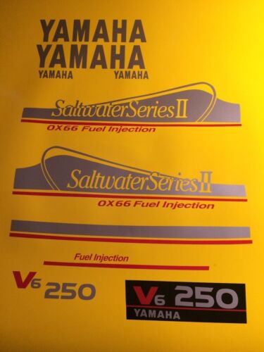 Yamaha 250hp OX66 Saltwater Series II Outboard Decals FREE SHIPPING   SILVER set - Picture 1 of 3