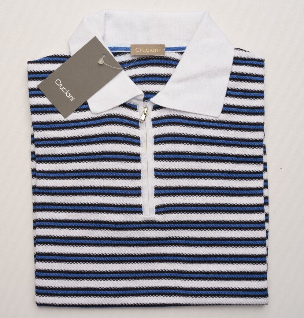 Легкая рубашка классического покроя в полоску NWT CRUCIANI на молнии 12 SS M EU 50 34090₽