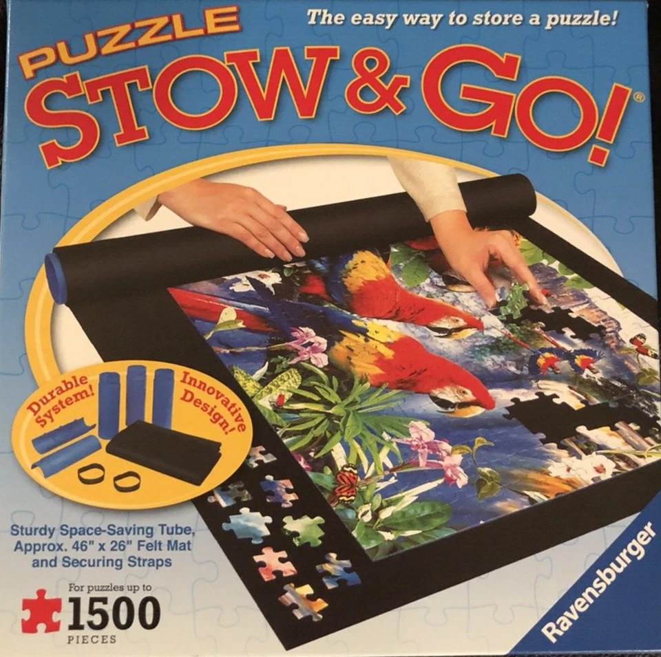 Puzzle Stow and Go 存储系统 卷垫 46 英寸 X 26 英寸 Ravensburger 最多 1500 件 — 第 2/4 张图片