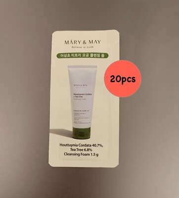 [MARY & MAY] Houttuynia Cordata + Tea Tree Cleansing Foam 1.5g x 20pcs (30g)