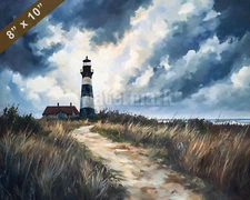 Cape Hatteras lighthouse oil painting 8x10 Print