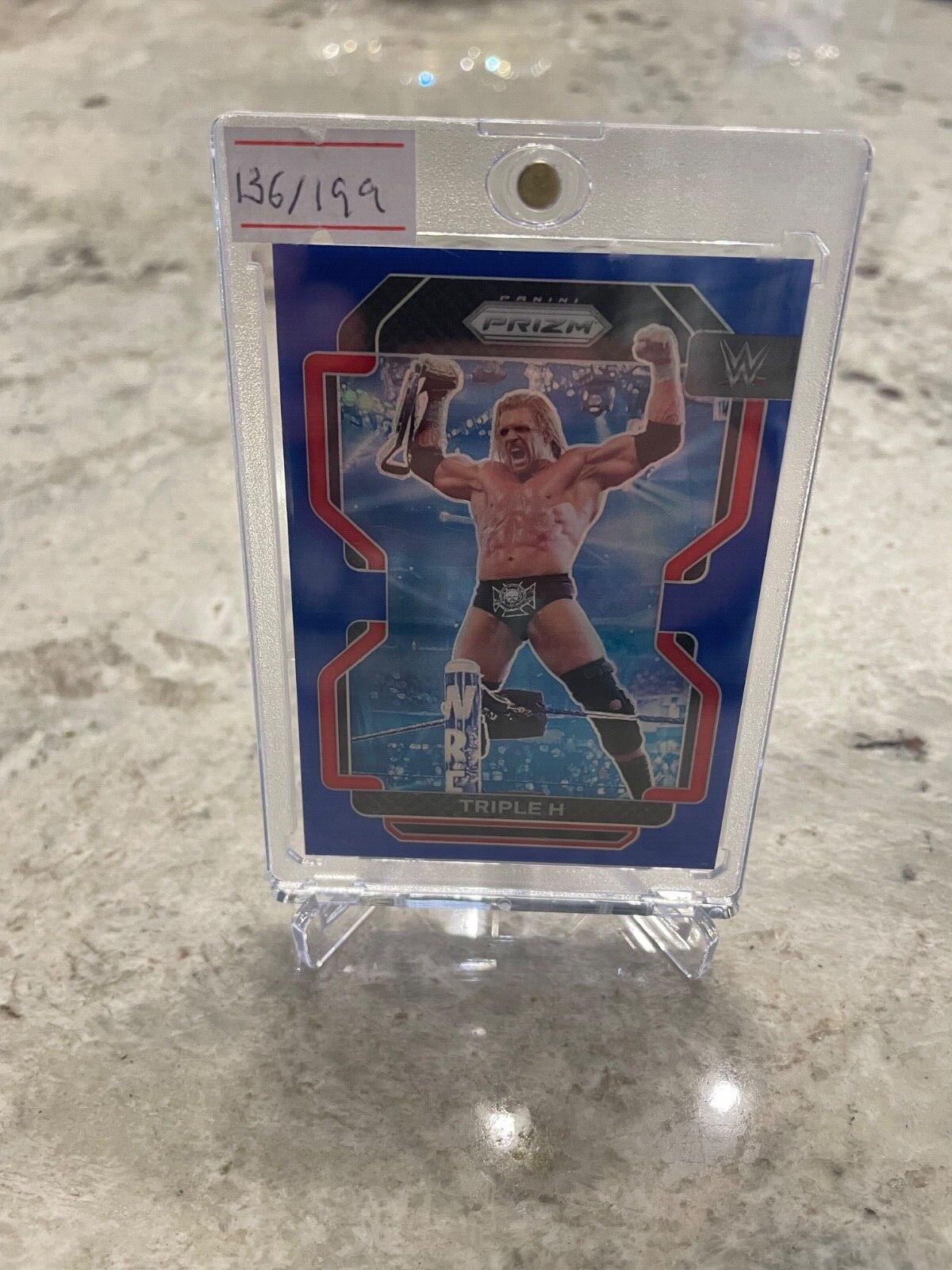 2022 Panini Prizm WWE Legends Blue Prizm SP Triple H 136/199 1st