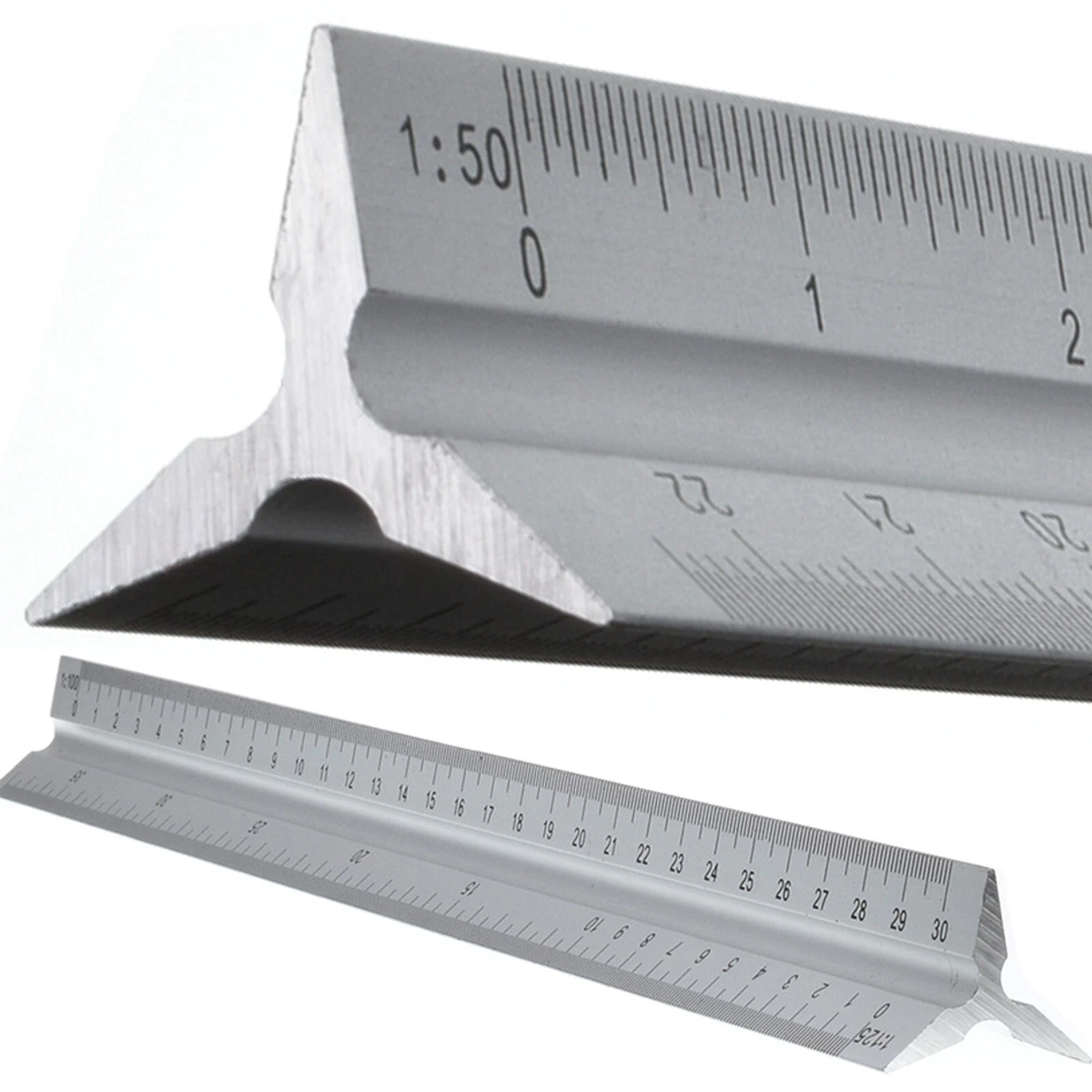30cm SCALE RULER SOLID ALUMINIUM 1 20 1 25 1 50 1 75 1 100 1 125 Drawing Measure