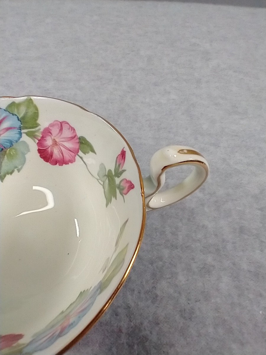 Aynsley Bone China Tea Cup and Saucer Morning Glory B5332