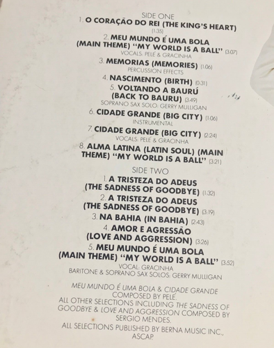 PELE Motion Picture Soundtrack Sergio Mendes Vinyl LP Album White Label PROMO - Picture 4 of 6