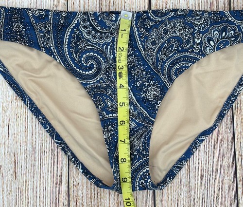 J. Crew Women’s Size Medium Paisley Blue Bikini Bottoms - Picture 3 of 6