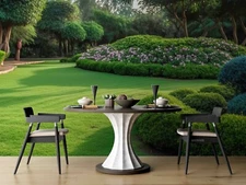 3D Wood Grass Park Landscape Self-adhesive Removable Wallpaper Murals