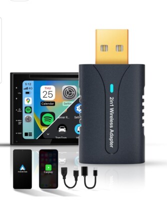 CarPlay Android Auto Wireless Adapter, Mini 2in1 mit Car Play Android Auto Cars