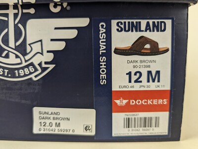 Dockers Sandals Mens 12M Sunland Slides Brown Memory Foam Open Toe