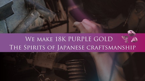 18K Purple gold and Platinum900 Diamond necklace "cierin" Brand Necklace - Picture 4 of 6