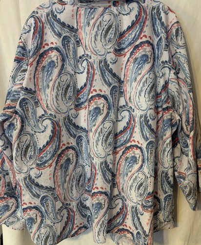 ALFRED DUNNER BELLA VISTA 3/4-SLEEVE PAISLEY Blouse With Necklace 3X New - Picture 9 of 12