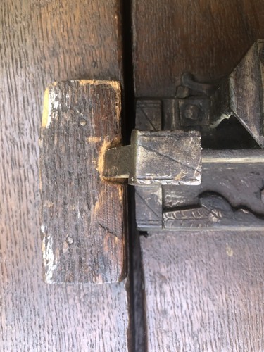 Antique French 17th Century Carved Cabinet Door Panels Original Lock - Picture 15 of 24
