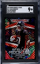 2023 Panini Rookies & Stars Bijan Robinson Stellar Rookies Red Plaid SGC 9