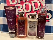 Bath & Body Works PRISMATIC STARS Mist Body Cream Lotion Shower Gel Set of 4 NEW