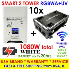10 x LED Uplight 108W  CASE RGBWA UV Battery Powered Par can Uplighting Freedom