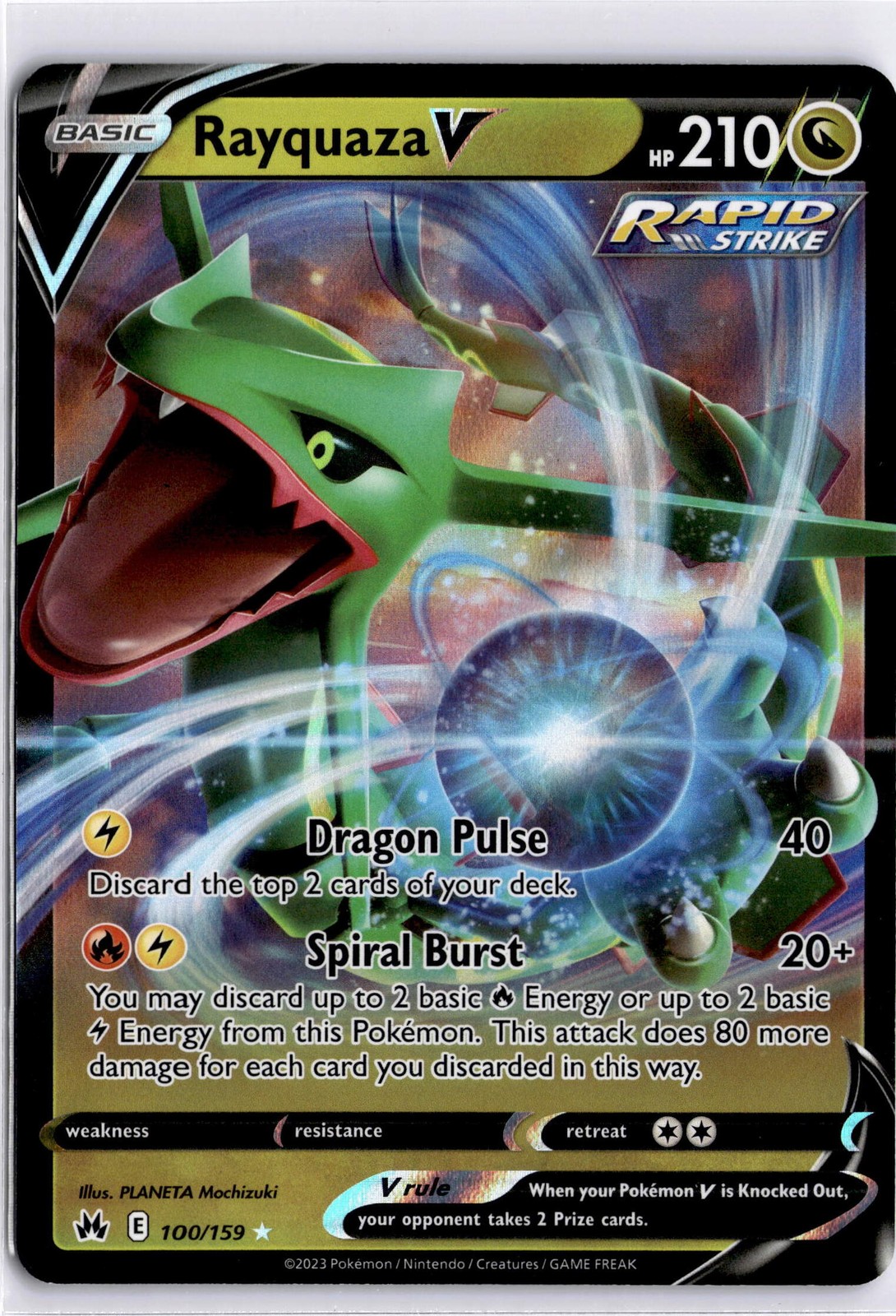 Rayquaza V Ultra Rare Crown Zenith 100/159 NM