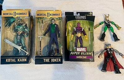 New Action Figure LOT Mortal Kombat KOTAL KAHN, JOKER +Marvel BARON ZEMO +2 FREE