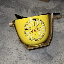 Pokemon Pikachu Ceramic Ramen Noodle Rice Bowl w/ Chopsticks Spoon -HELPS STRAYS
