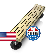 WEBANG 12 Inch Linear Shower Drain Rectangular Floor Drain with Accessories Rain