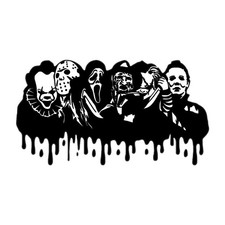 Halloween Sticker Micheal Myers Ghost face Jason Die Cut Laminated