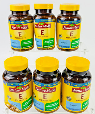 Nature Made Vitamin E 180 mg (400 IU) dl-Alpha 6 Pack 180 Softgels  EXP 8/2030