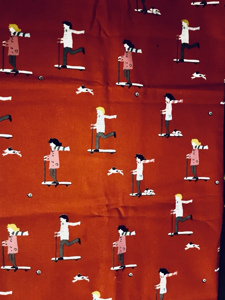 "Sherbet Pips Scooters" by Aneela Hoey for Moda Kids on Scooters in Red  BTFE - Image 2 of 4