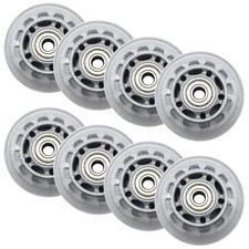 Inline Skate Wheels 64mm Clear Roller Blade Replacement Wheels with Bearings